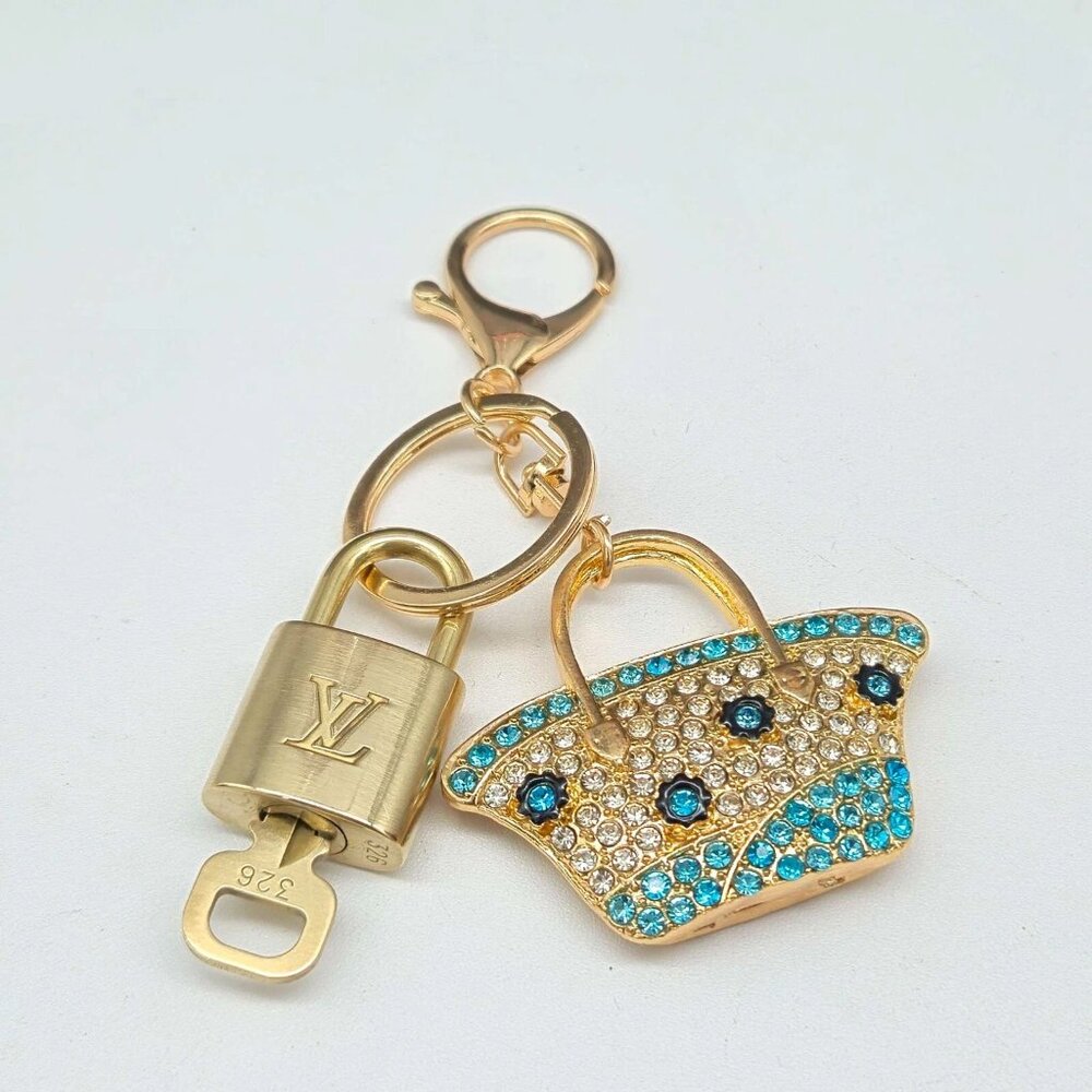 Authentic Louis Vuitton Padlock & Key Gold ✨Unbranded Bag Charm Keychain